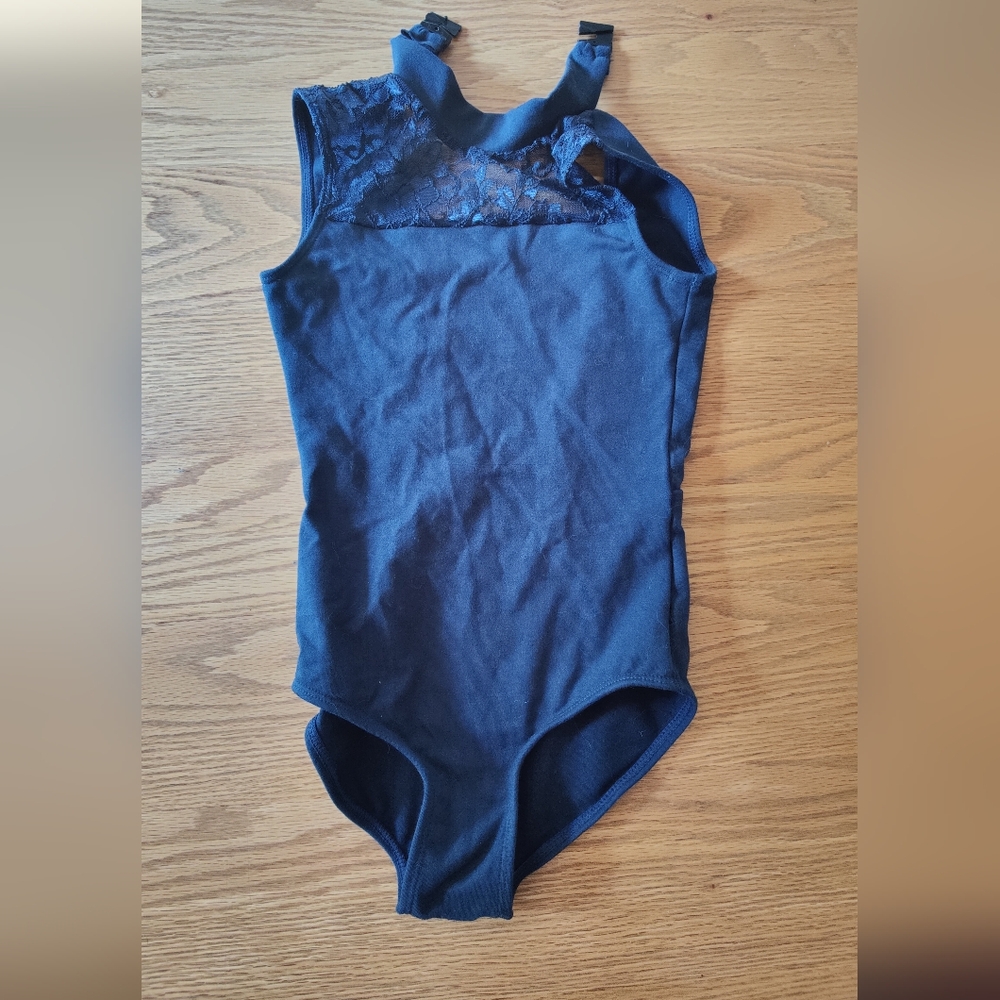 HDW Dance Mock Neck Navy Leotard